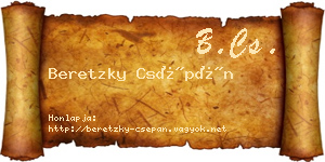 Beretzky Csépán névjegykártya